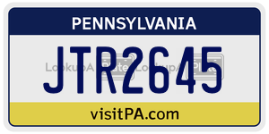 JTR2645 license plate in Pennsylvania