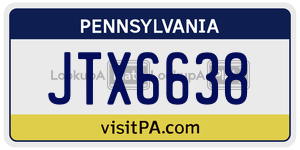 JTX6638 license plate in Pennsylvania