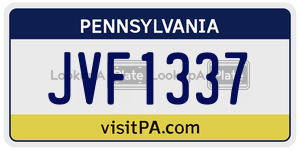 JVF1337  license plate in PA