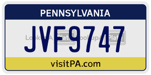 JVF9747  license plate in PA