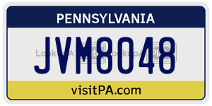 JVM8048 license plate in Pennsylvania