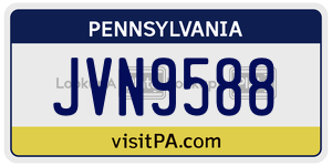 JVN9588 license plate in Pennsylvania