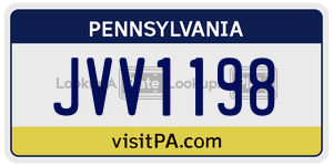 JVV1198  license plate in PA