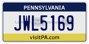 JWL5169 license plate in Pennsylvania