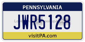 JWR5128  license plate in PA