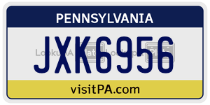 JXK6956 license plate in Pennsylvania