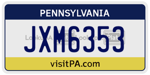 JXM6353  license plate in PA
