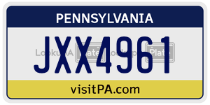 JXX4961  license plate in PA