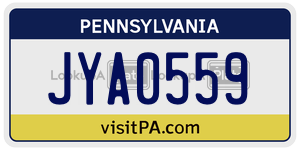 JYA0559 license plate in Pennsylvania
