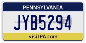 JYB5294  license plate in PA