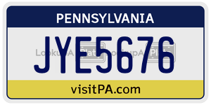 JYE5676 license plate in Pennsylvania
