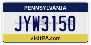 JYW3150  license plate in PA