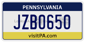 JZB0650 license plate in Pennsylvania