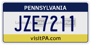 JZE7211  license plate in PA