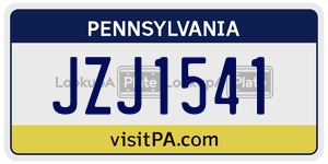 JZJ1541  license plate in PA