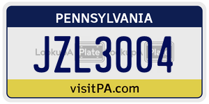 JZL3004  license plate in PA