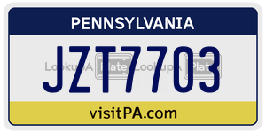 JZT7703 license plate in Pennsylvania