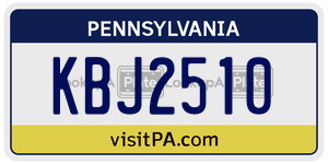 KBJ2510  license plate in PA