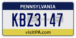 KBZ3147 license plate in Pennsylvania