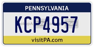 KCP4957  license plate in PA