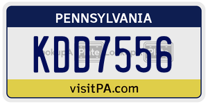 KDD7556 license plate in Pennsylvania