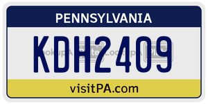 KDH2409  license plate in PA