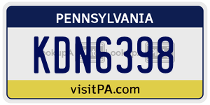 KDN6398  license plate in PA