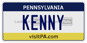 KENNY  license plate in PA