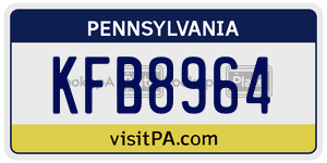 KFB8964  license plate in PA