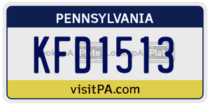KFD1513  license plate in PA
