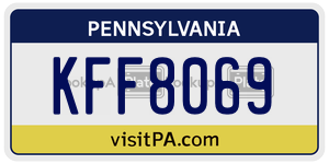 KFF8069  license plate in PA