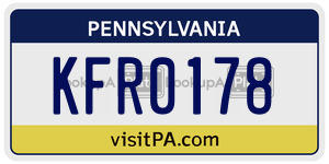 KFR0178 license plate in Pennsylvania
