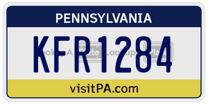 KFR1284 license plate in Pennsylvania