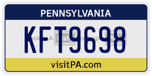 KFT9698  license plate in PA
