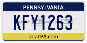 KFY1263  license plate in PA
