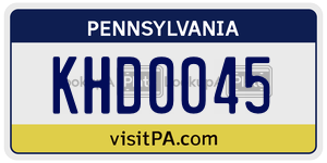 KHD0045  license plate in PA