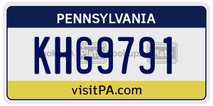 KHG9791 license plate in Pennsylvania