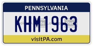KHM1963 license plate in Pennsylvania