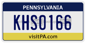 KHS0166 license plate in Pennsylvania