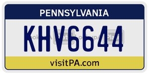 KHV6644  license plate in PA