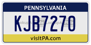 KJB7270  license plate in PA