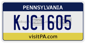 KJC1605 license plate in Pennsylvania