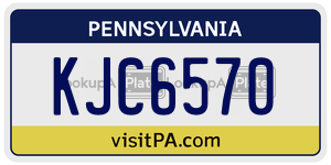 KJC6570 license plate in Pennsylvania