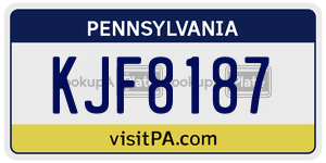 KJF8187 license plate in Pennsylvania