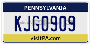 KJG0909  license plate in PA