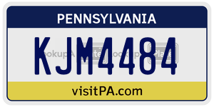 KJM4484 license plate in Pennsylvania