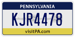 KJR4478  license plate in PA