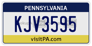 KJV3595 license plate in Pennsylvania