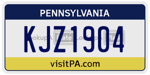 KJZ1904 license plate in Pennsylvania