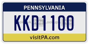 KKD1100 license plate in Pennsylvania